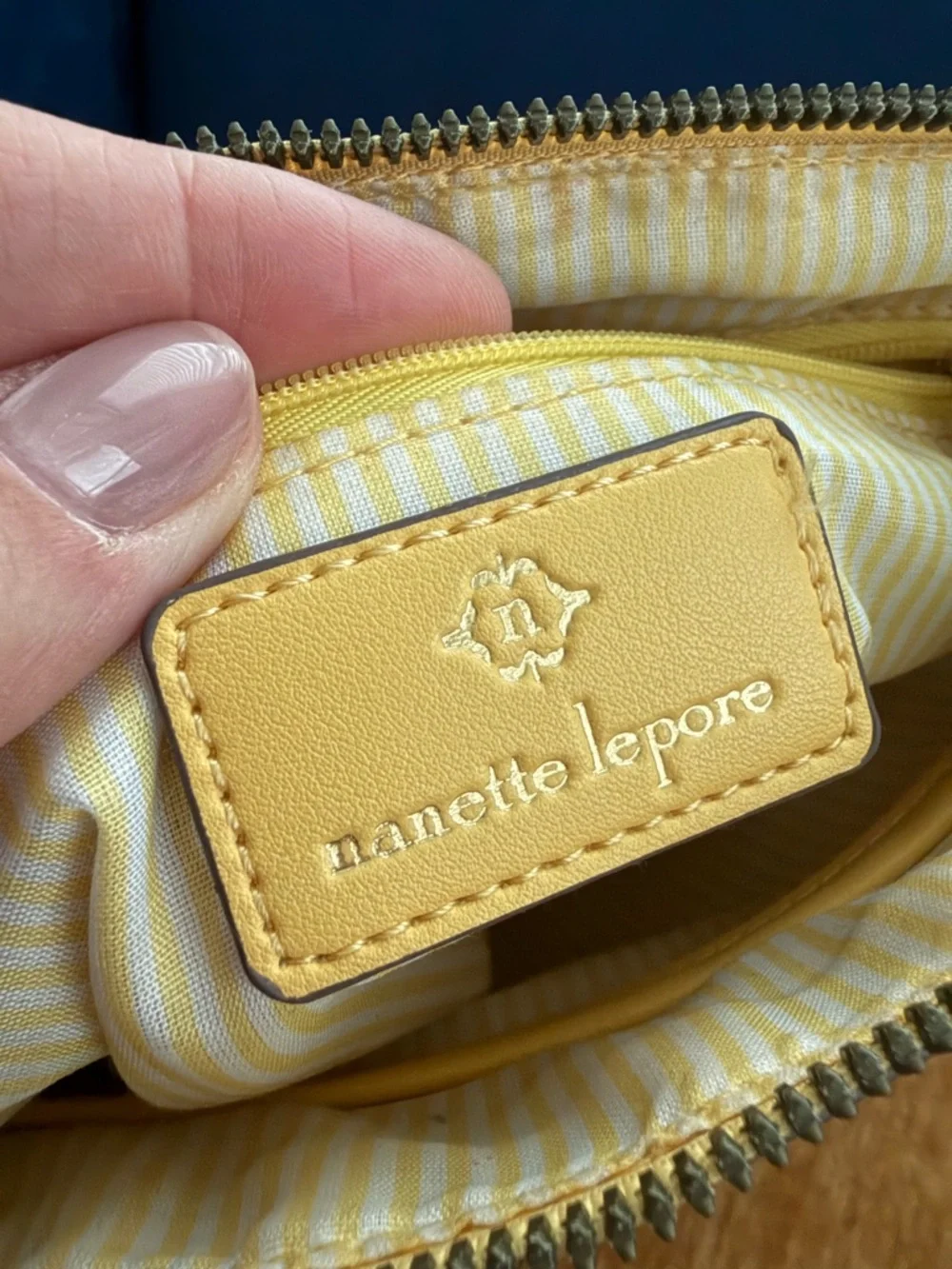 Nanette Lepore Woven Straw Crossbody with Yellow Trim